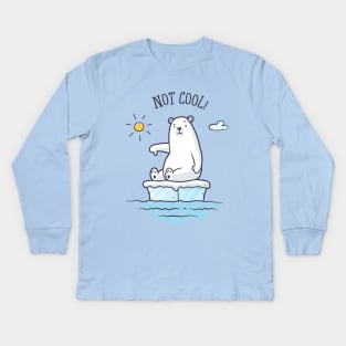 Polar Bear - Global Warming is not Cool! Kids Long Sleeve T-Shirt